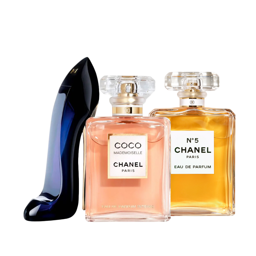 Set di 3 profumi Good girl, Coco mademoiselle e Nº5 100ml