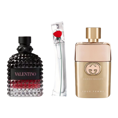Set di 3 profumi 3 Gucci Guilt, Valentini Intense, Flower Kenzo 100ml