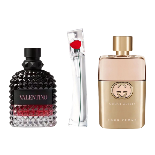 Set di 3 profumi 3 Gucci Guilt, Valentini Intense, Flower Kenzo 100ml